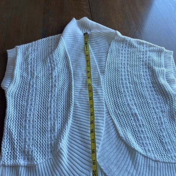 Faded Glory White Cardigan Sweater with Textured Knit Size Large - Picture 7 of 9